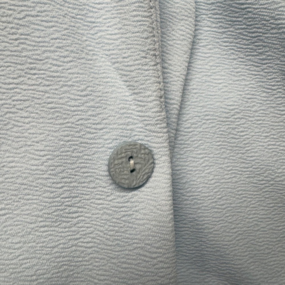 Sunfaynis Womens XL Baby Blue Ruched 3/4 Sleeve Shawl Collar Open Front Blazer - Picture 2 of 8